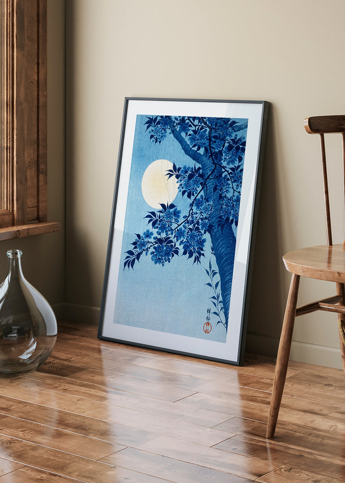 Ohara Koson Blossoming Cherry On A Moonlit Night - Art Print Poster