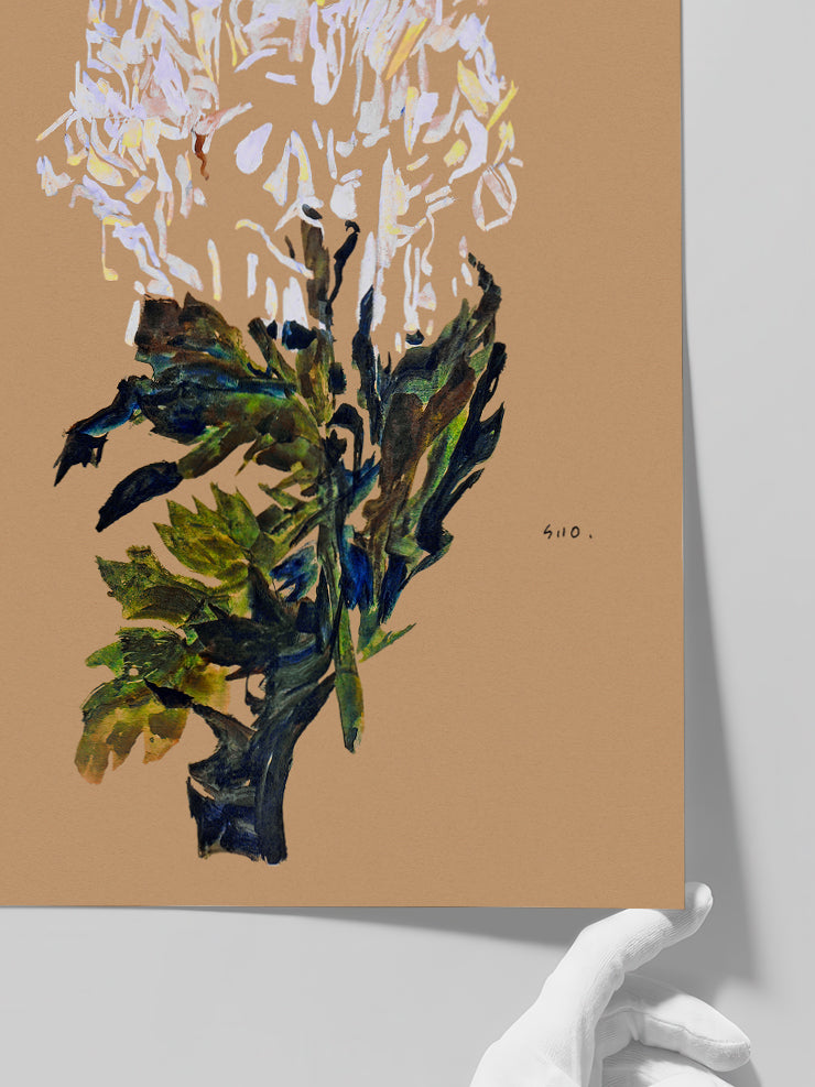 Egon Schiele White Chrysanthemum - Art Print Poster