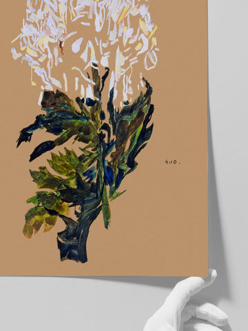 Egon Schiele White Chrysanthemum - Art Print Egon Schiele White Chrysanthemum - Art Print