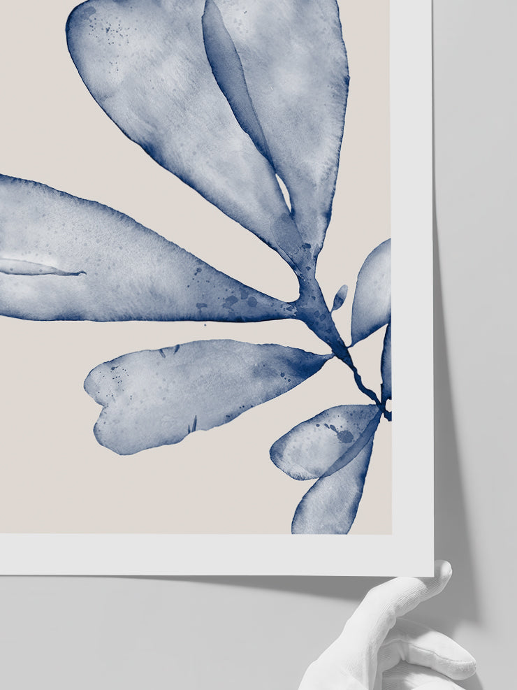 Blue Leaves N3 - Art Print Poster