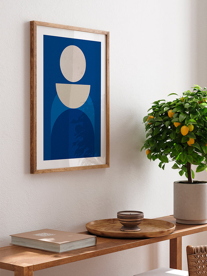 Geometrik Form Mavi N2 - Art Print Poster