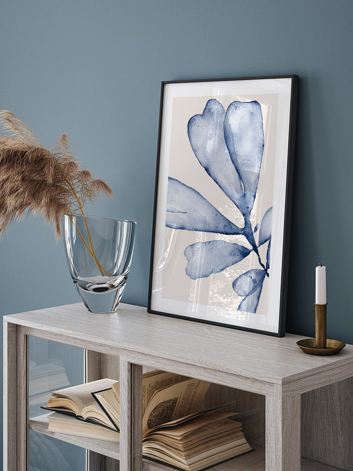 Blue Leaves N3 - Art Print Poster