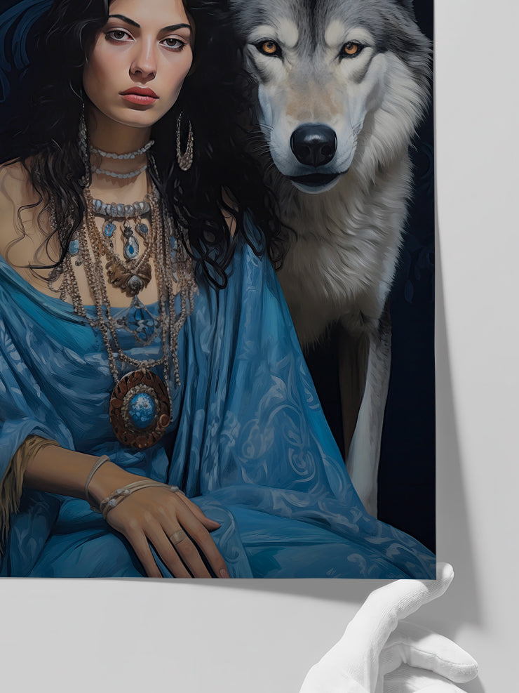 Wild Woman Turquoise - Art Print Poster