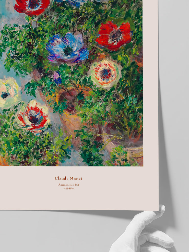 Monet Anemones in a Pot - Art Print Poster