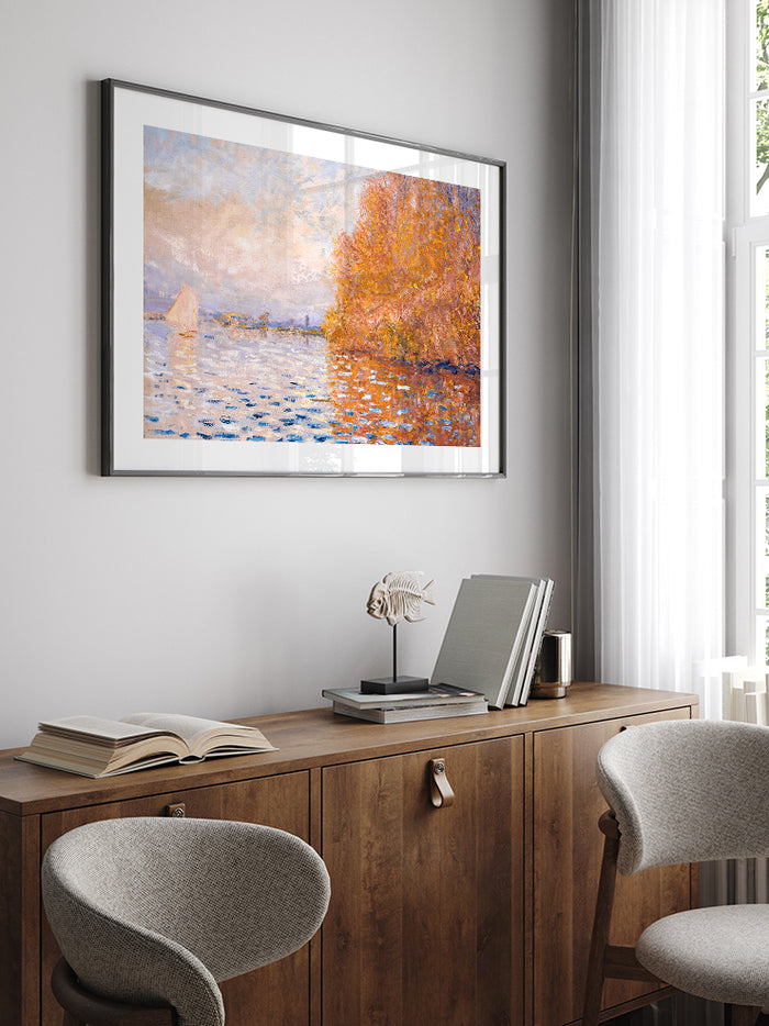 Monet Argenteuil Basin with a Single Sailboat - Art Print Poster