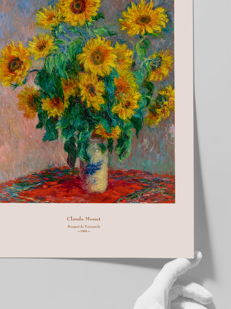Monet Bouquet of Sunflowers - Art Print Poster