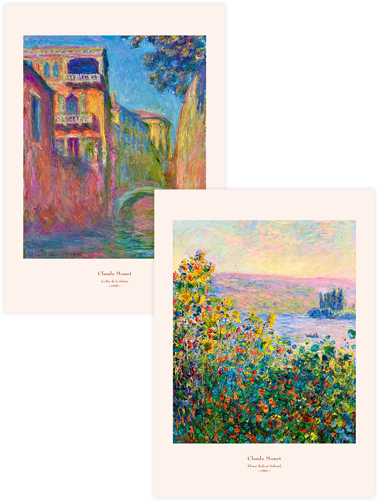 Monet Flower Beds - Poster Seti Duo Ünlü Ressamlar Poster