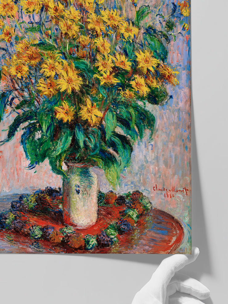 Monet Jerusalem Artichoke Flowers - Art Print Poster