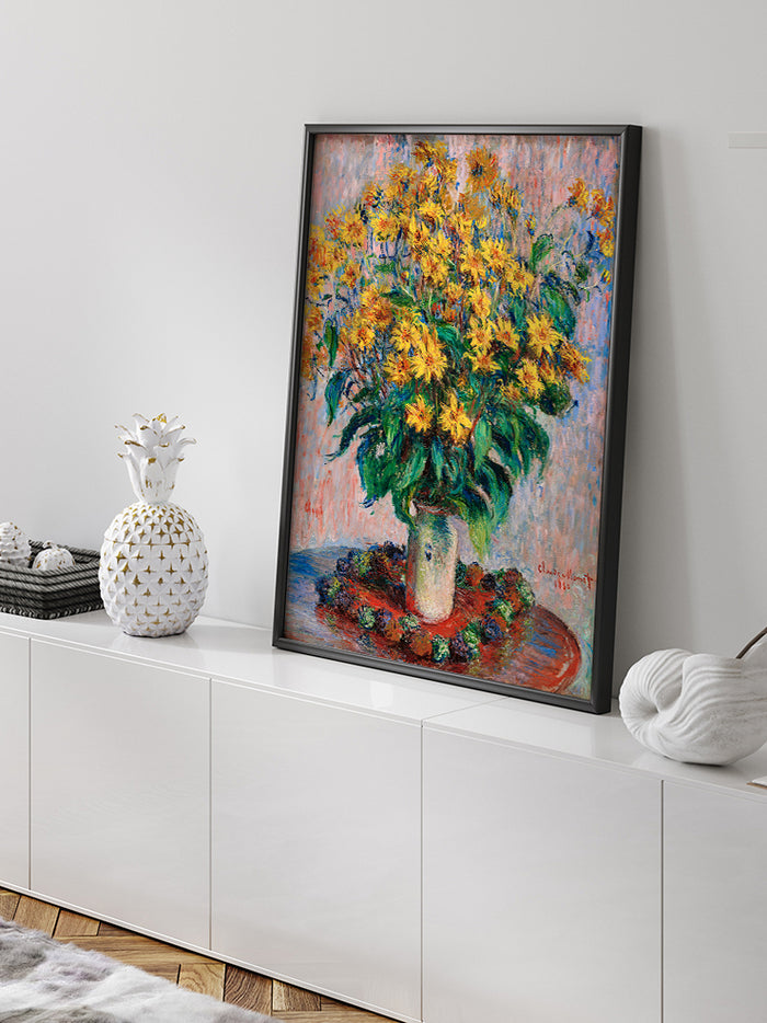 Monet Jerusalem Artichoke Flowers - Art Print Poster