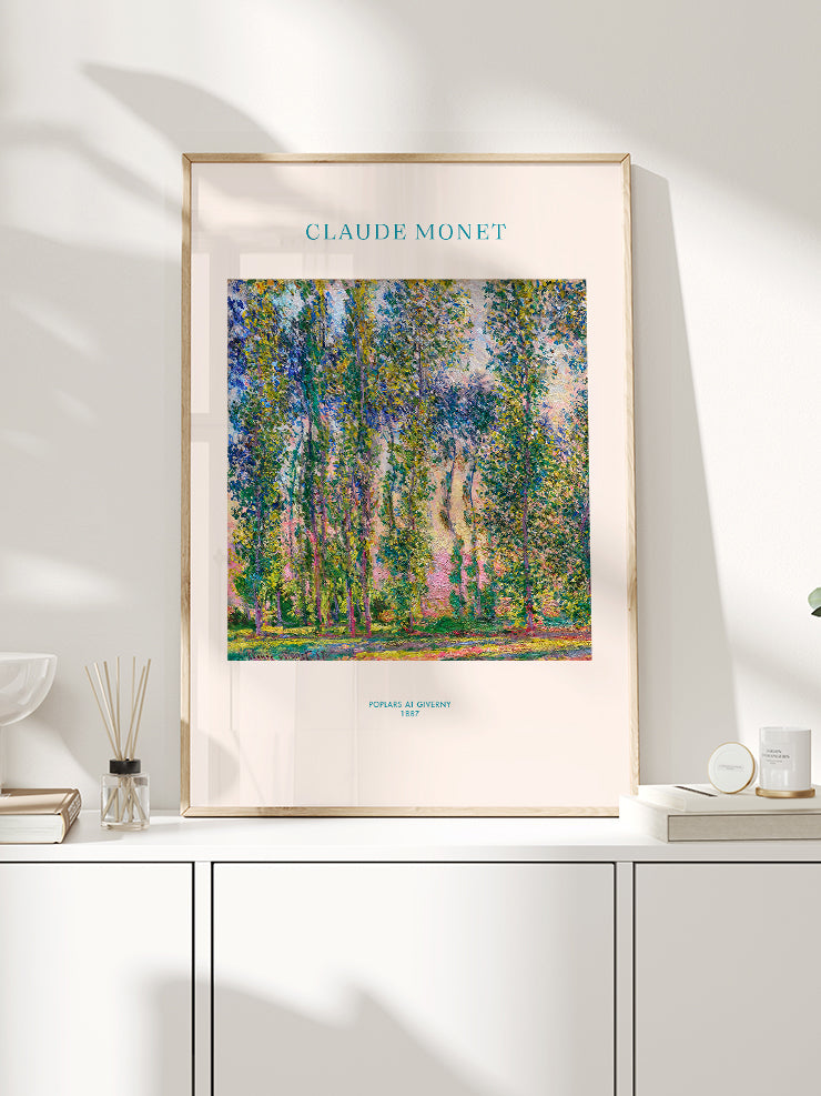 Monet Poplars at Giverny - Art Print Poster
