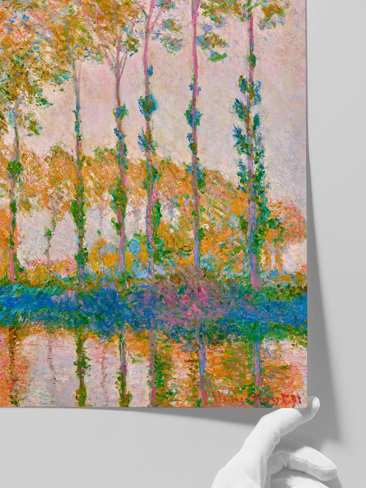 Monet Poplars on the Banks of the Epte, Autumn - Art Print Poster