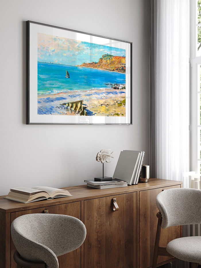 Monet Sailing at Sainte-Adresse - Art Print Poster