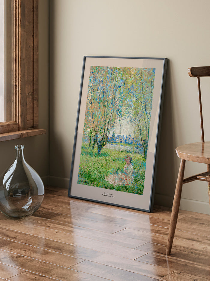 Monet Söğütlerin Altında Oturan Kadın - Art Print Poster