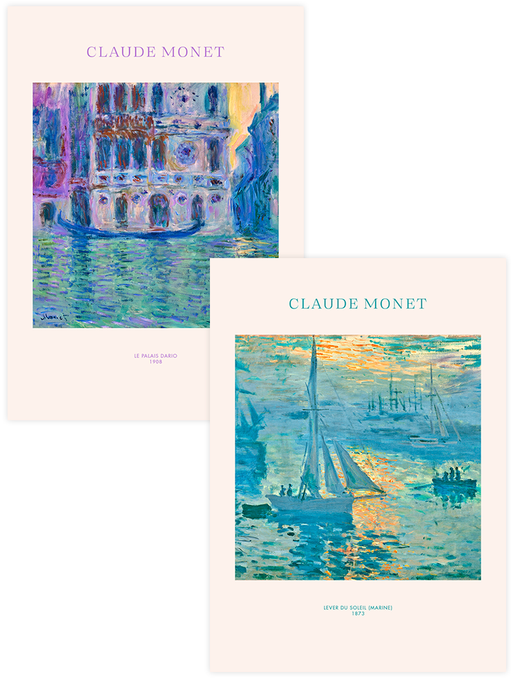 Monet Sunrise - Poster Seti Duo Ünlü Ressamlar Poster