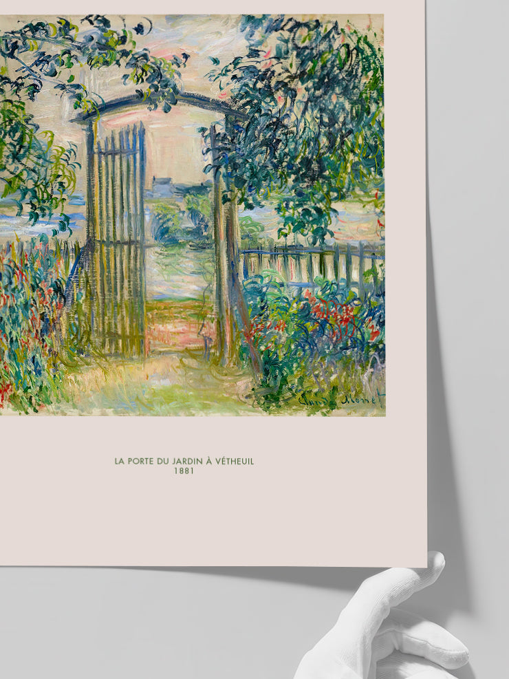 Monet The Garden Gate at Vetheuil - Art Print Poster