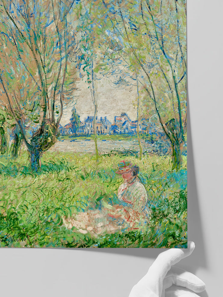 Monet Woman Seated under the Willows - Art Print Poster