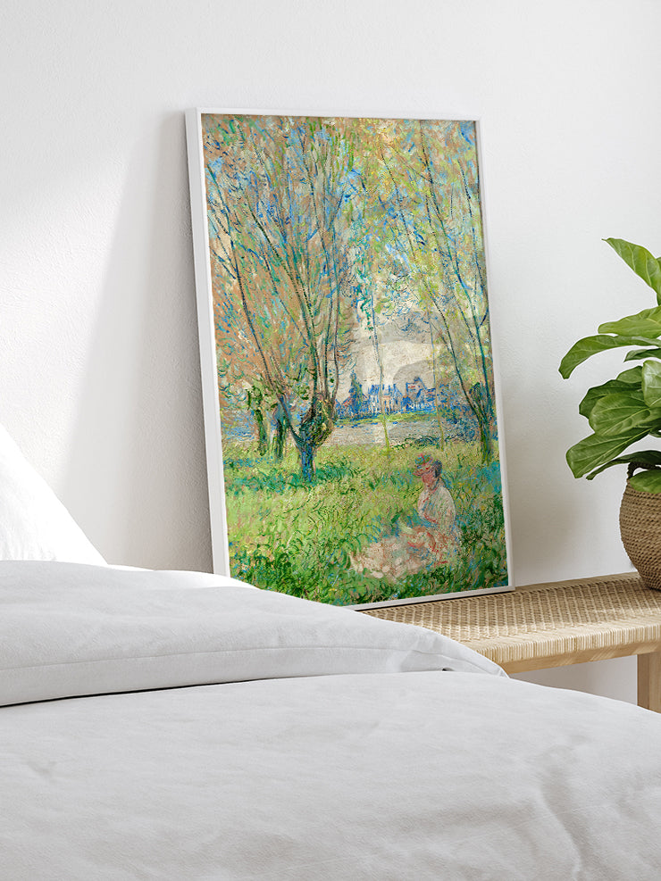 Monet Woman Seated under the Willows - Art Print Poster