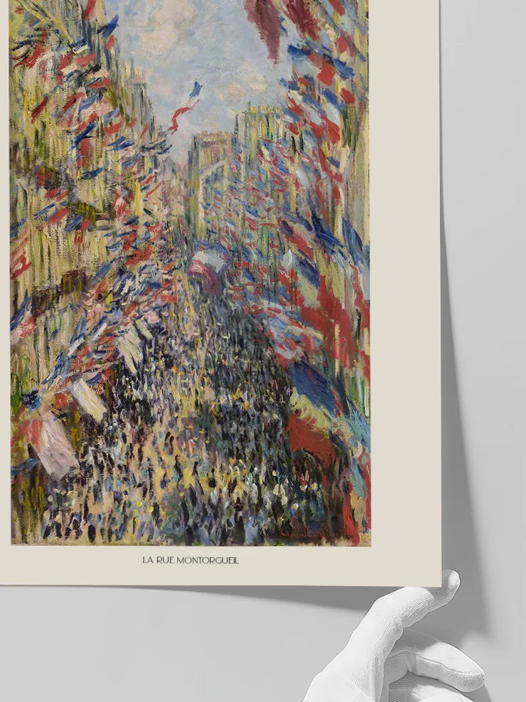 Monet’nin ritmik Montorgueil görünümü.