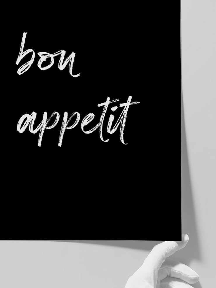 Bon Appetit Siyah - Art Print Poster