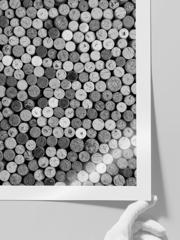 Wine Corks B&W - Art Print Poster