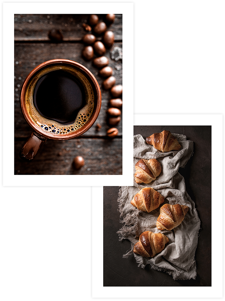 Café Croissant - Poster Seti Duo Mutfak Poster