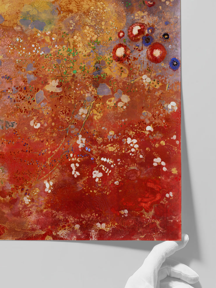 Odilon Redon Red Panel - Art Print Poster