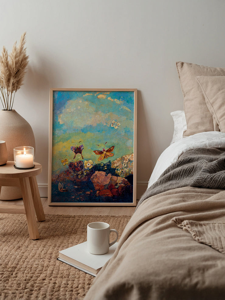 Odilon Redon Kelebekler - Art Print Poster