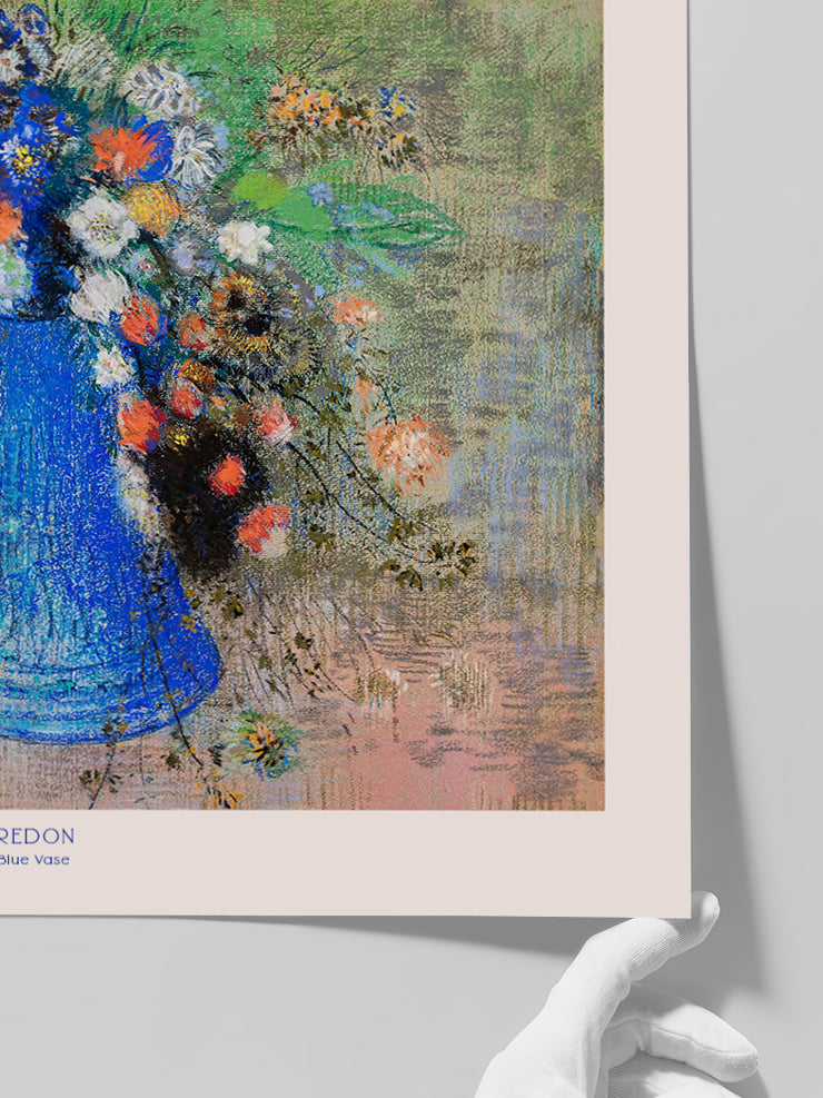 Odilon Redon Flowers in a Blue Vase - Art Print Poster