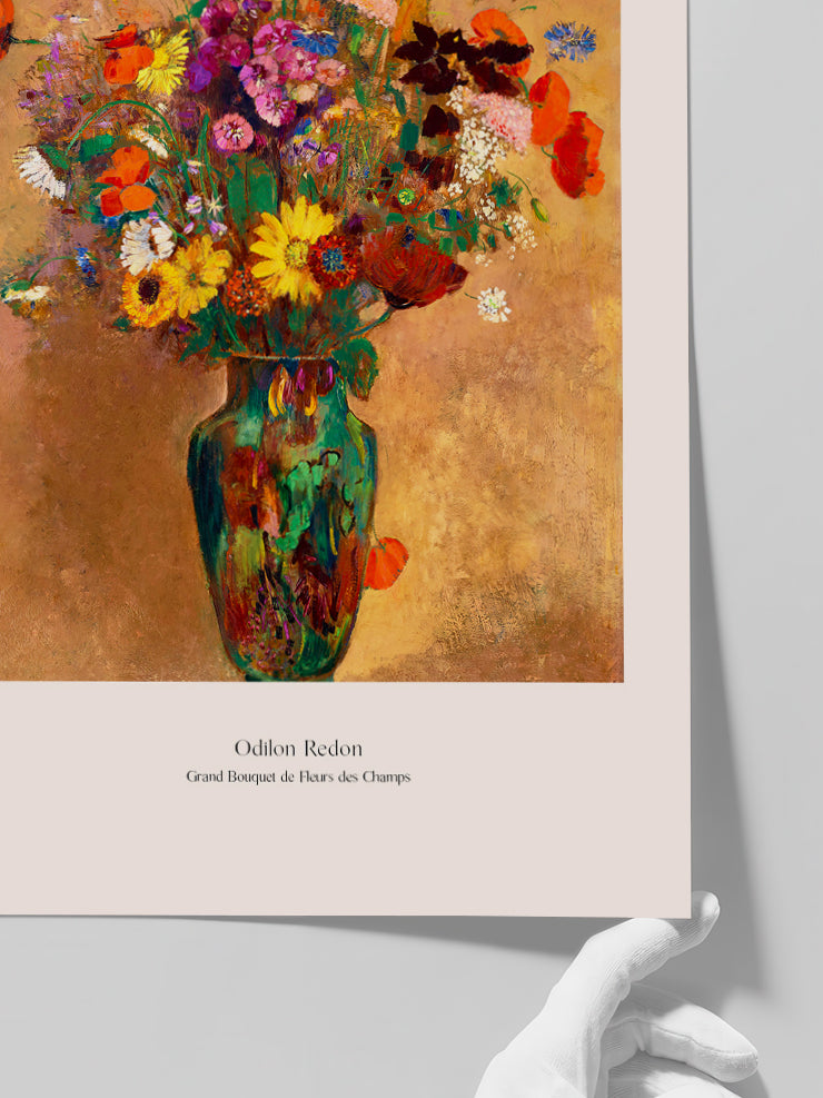 Odilon Redon Grand Bouquet de Fleurs des Champs - Art Print Poster