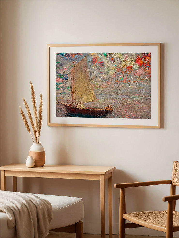 Odilon Redon La Barque aux Deux Femmes Blanches - Art Print Poster
