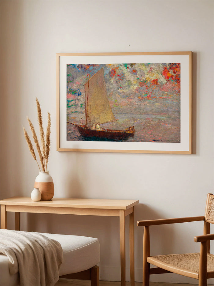 Odilon Redon La Barque aux Deux Femmes Blanches - Art Print Poster
