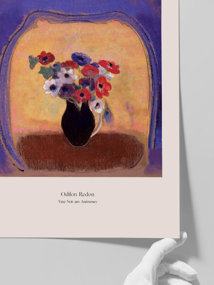 Odilon Redon Vase Noir aux Anémones - Art Print Poster