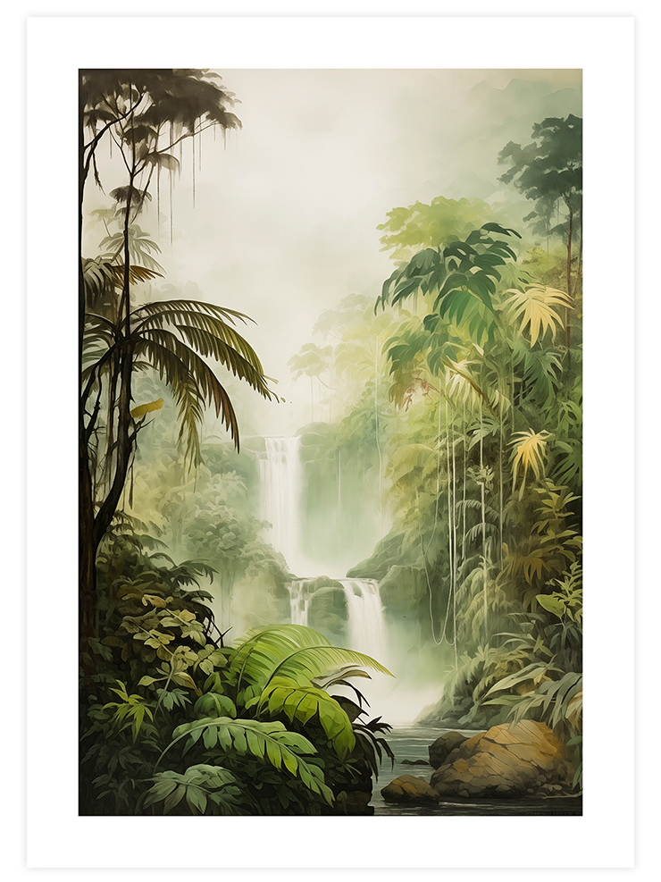 Vintage Tropikal Orman - Art Print Sanatsal Poster