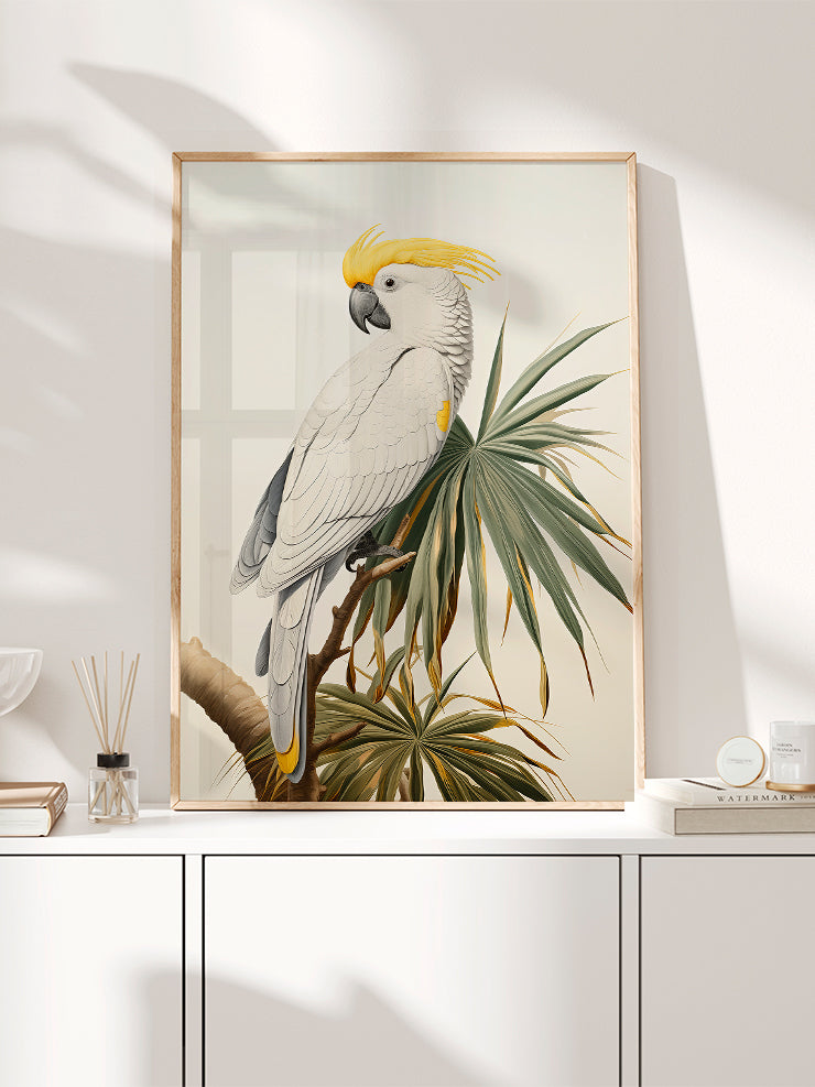 Beyaz Papağan - Art Print Poster
