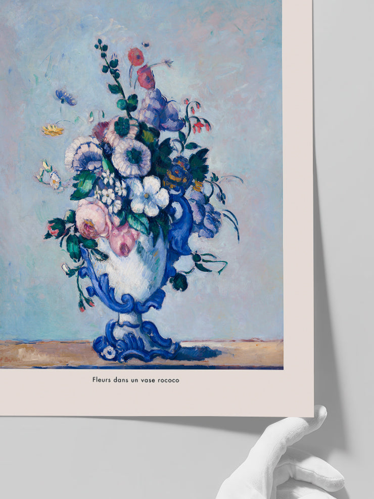 Cezanne Flowers In A Rococo Vase - Art Print Poster