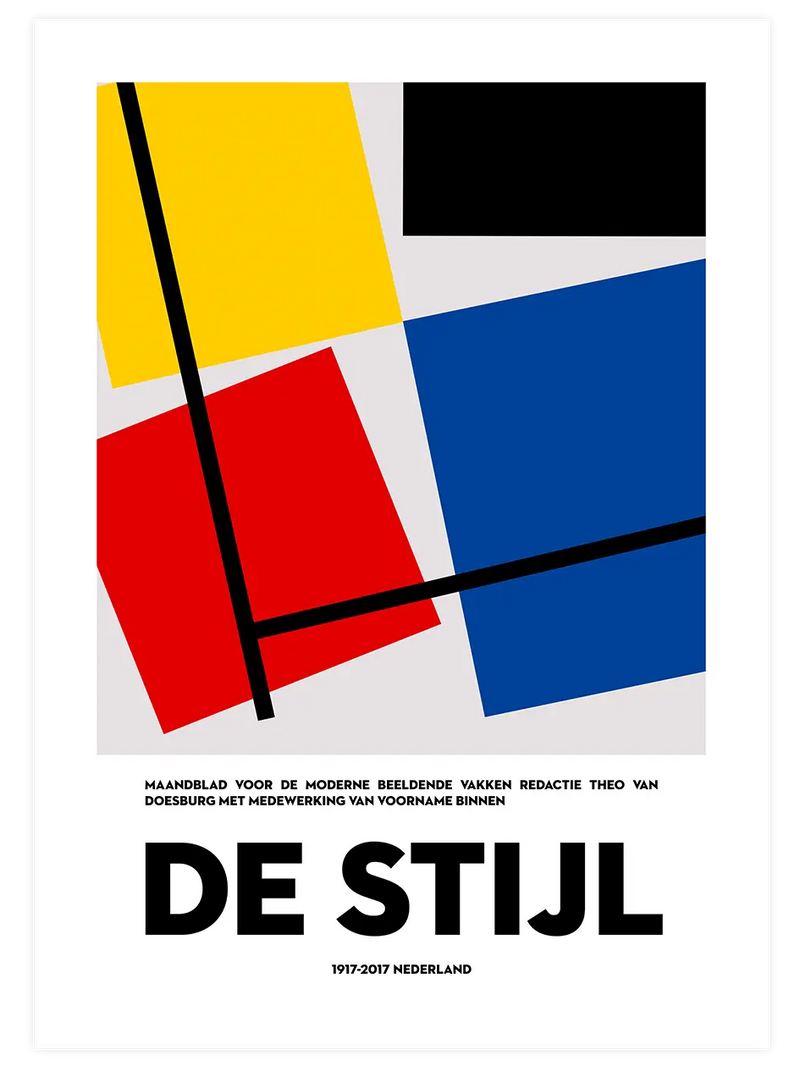 De Stijl 100 Jahr Afiş - Art Print Ünlü Ressamlar Poster