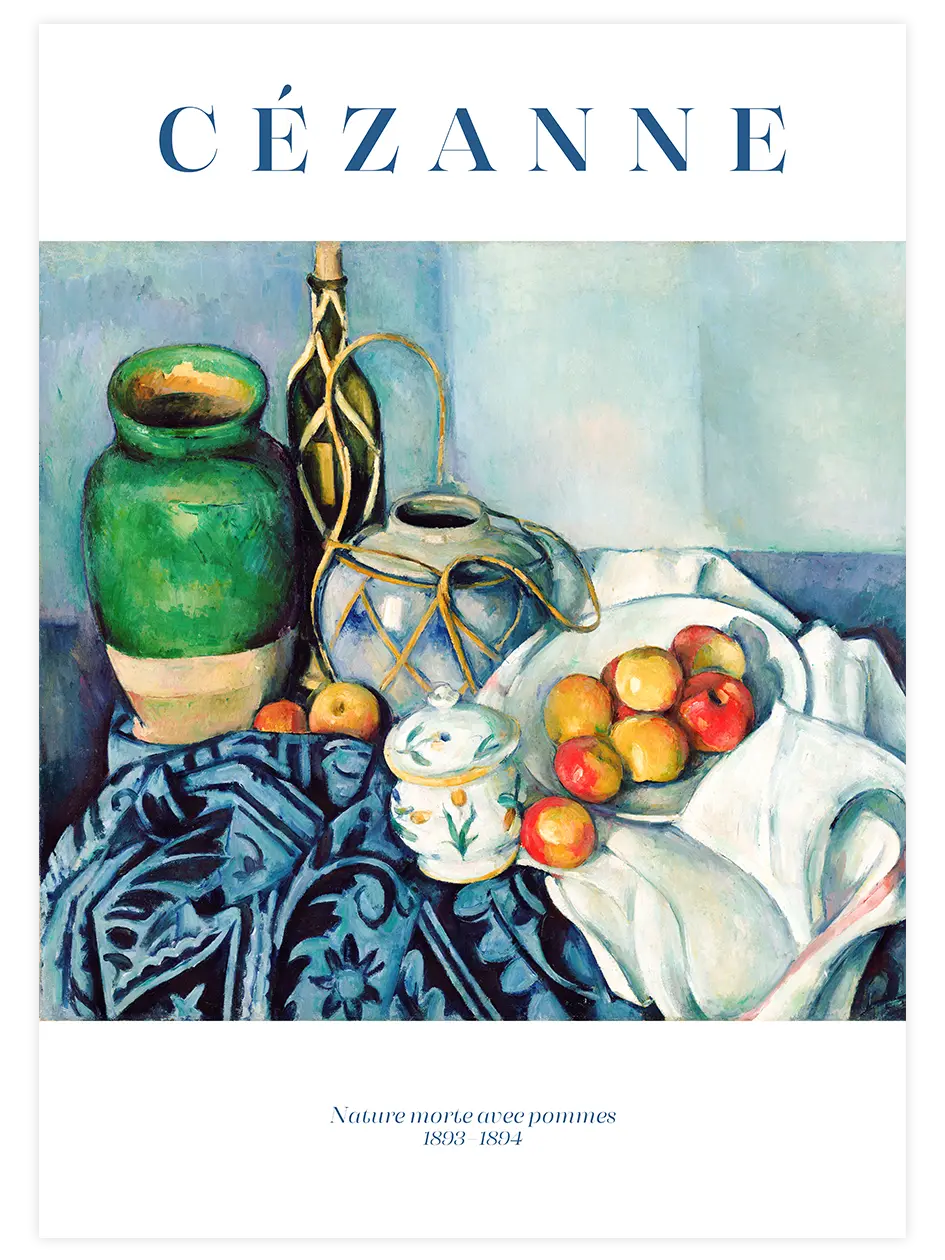 Cezanne Nature Morte With Apples - Art Print Ünlü Ressamlar Poster