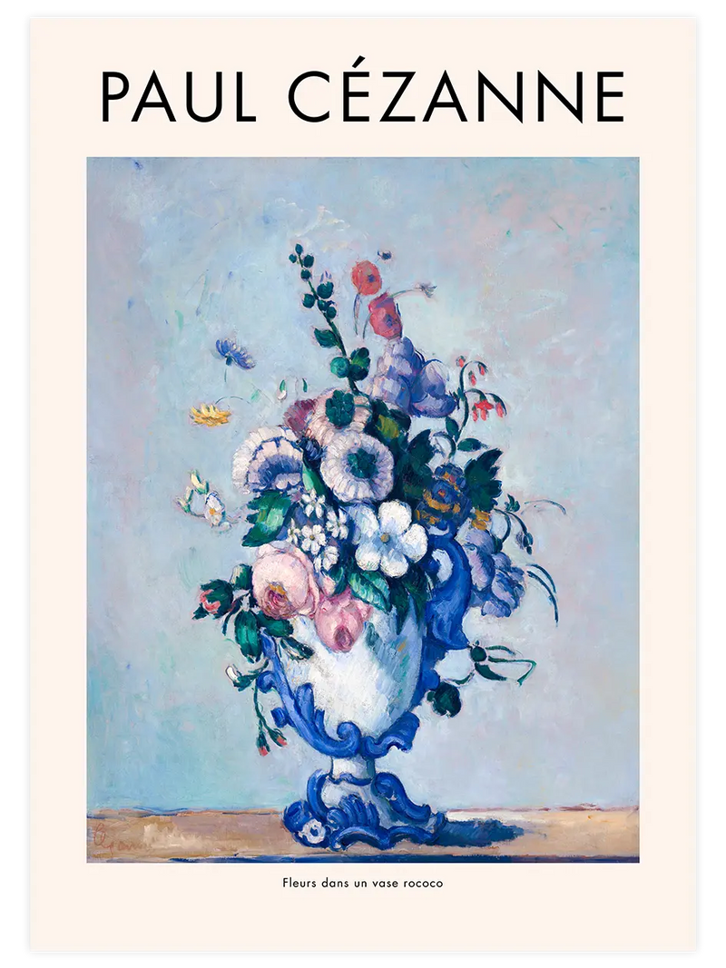 Cezanne Flowers In A Rococo Vase - Art Print Ünlü Ressamlar Poster
