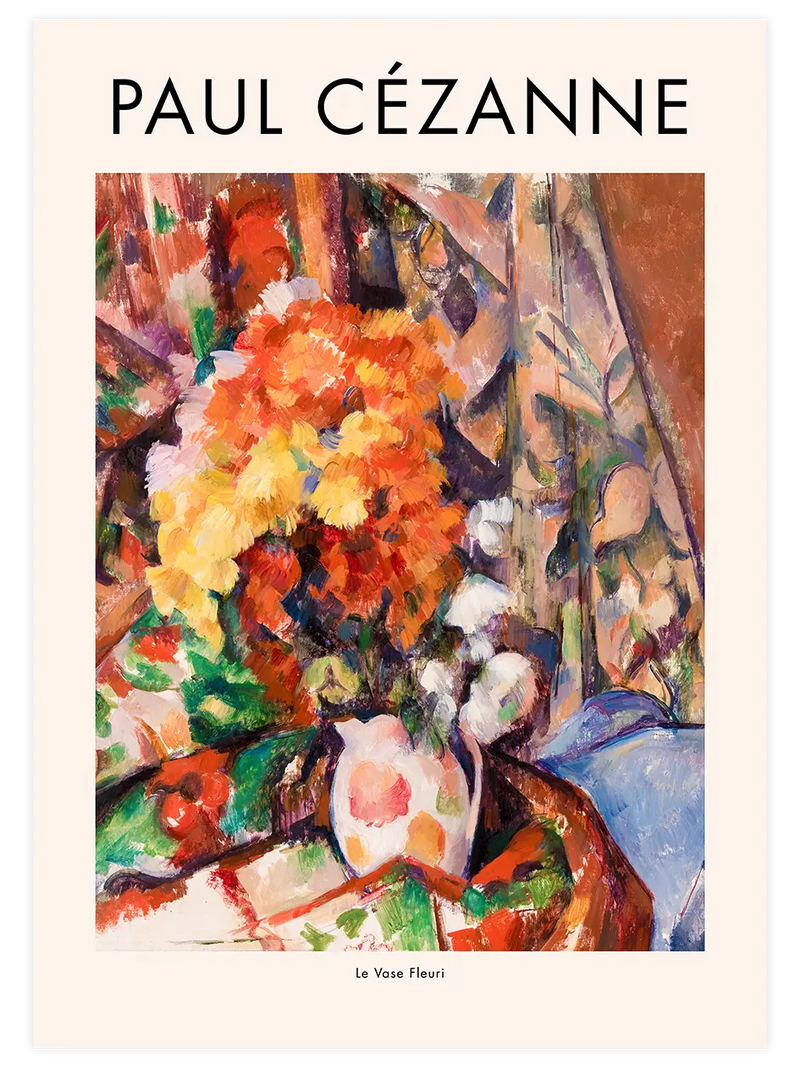 Cezanne The Flowered Vase - Art Print Ünlü Ressamlar Poster