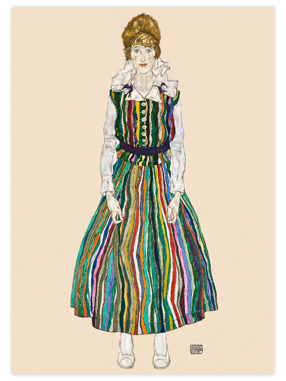 Egon Schiele Portrait of Edith (The Artist's Wife) - Art Print Ünlü Ressamlar Poster
