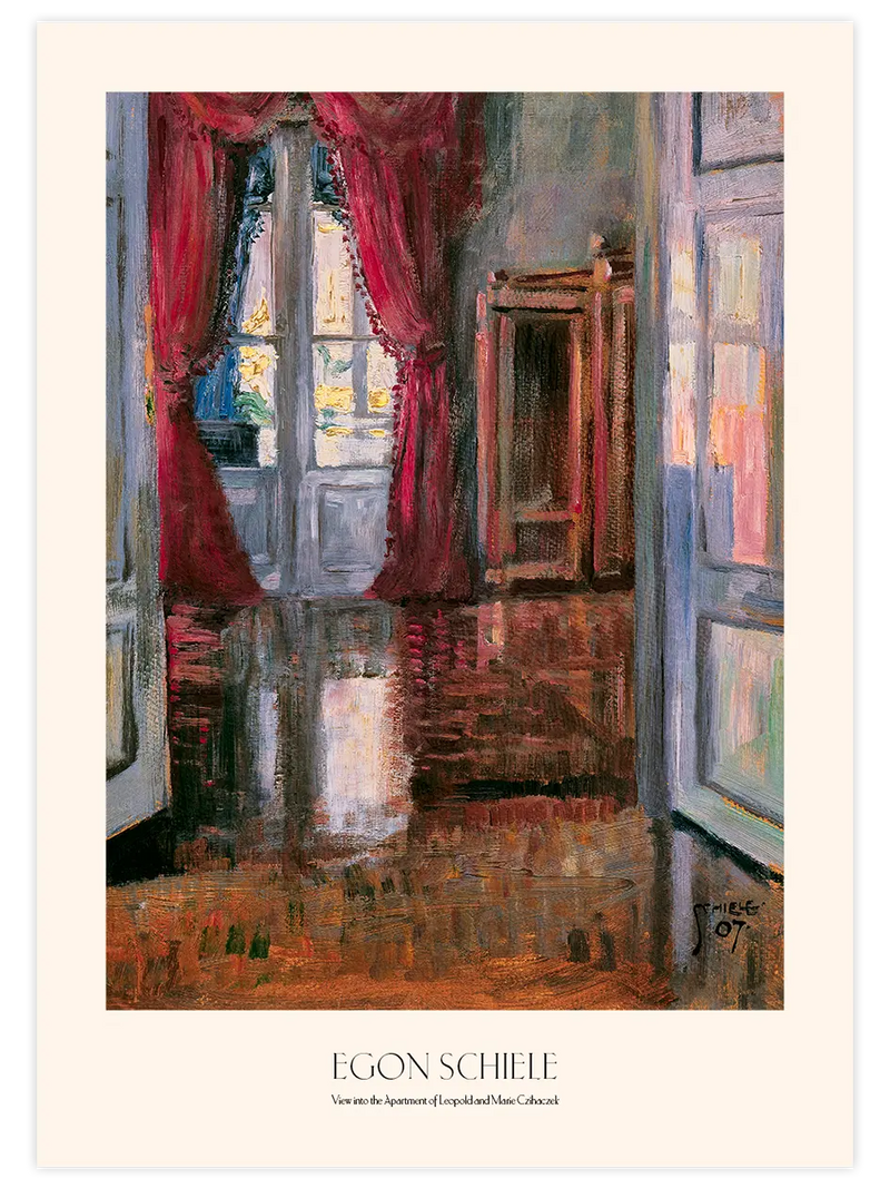 Egon Schiele View into the Apartment of Leopold and Marie Czihaczek - Art Print Ünlü Ressamlar Poster