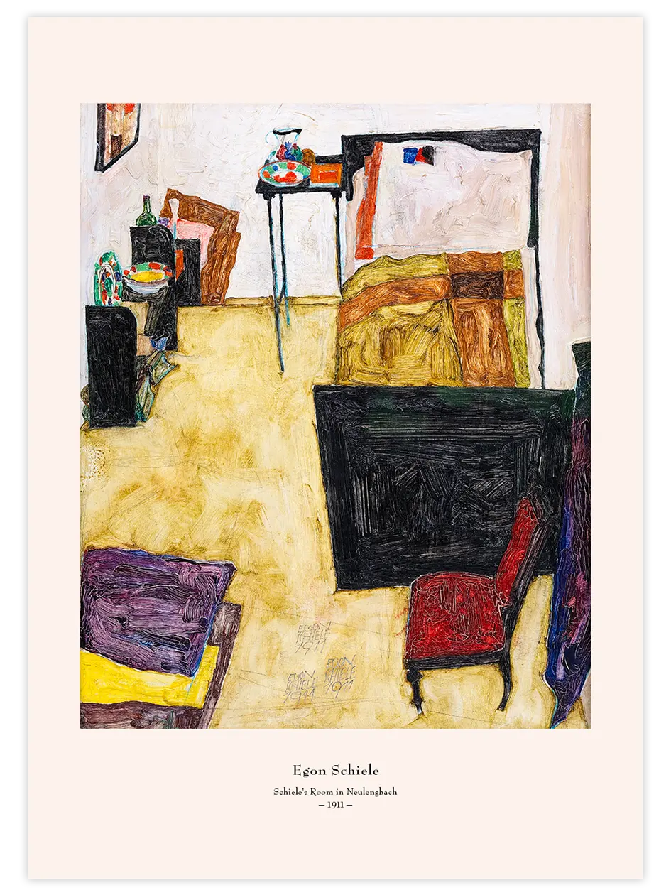 Egon Schiele Schiele’s Room at Neulengbach - Art Print Ünlü Ressamlar Poster