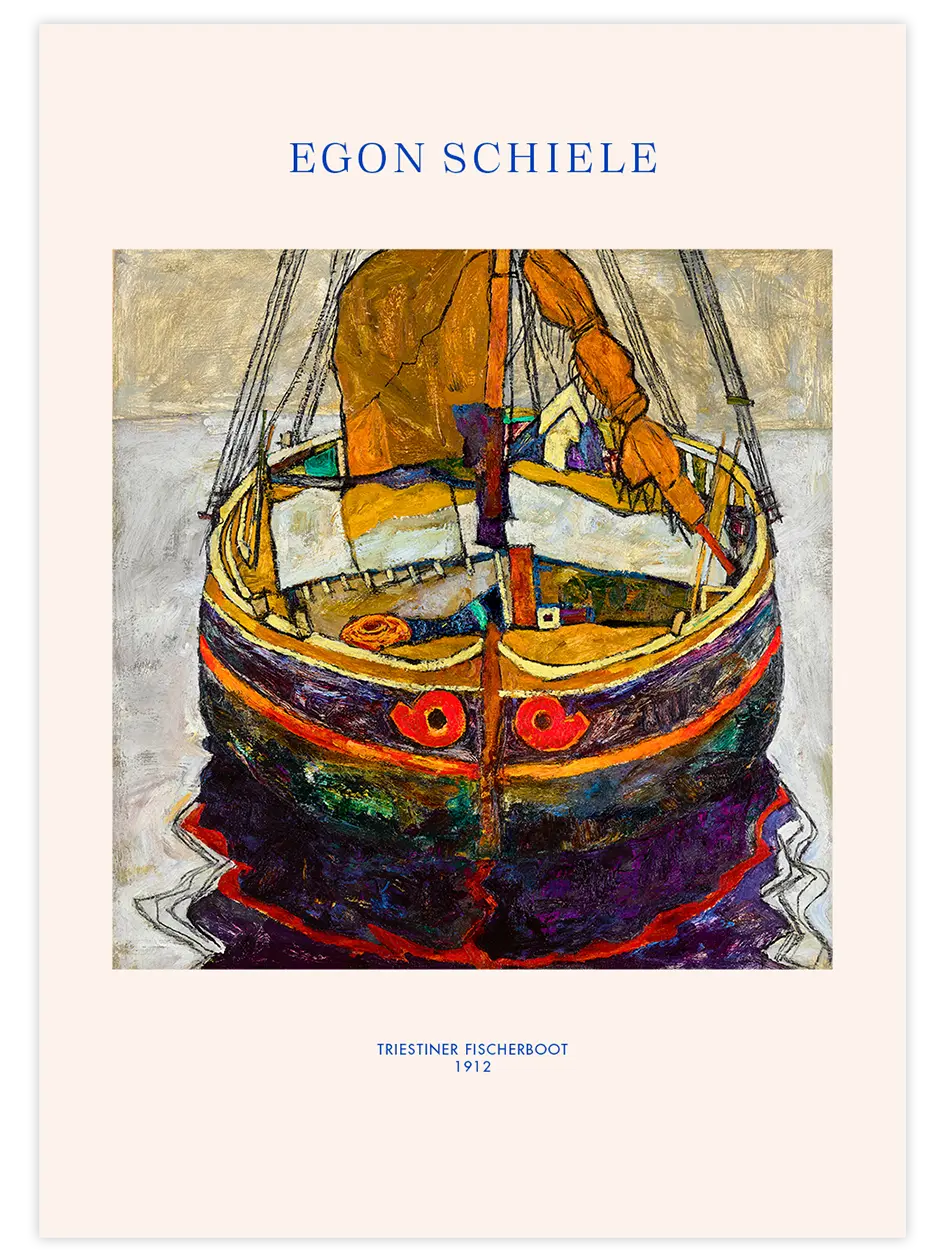 Egon Schiele Triestiner Fischerboot - Art Print Ünlü Ressamlar Poster