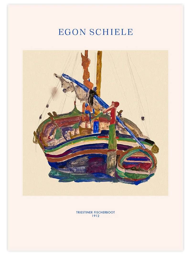 Egon Schiele Trieste Fishing Boat - Art Print Ünlü Ressamlar Poster