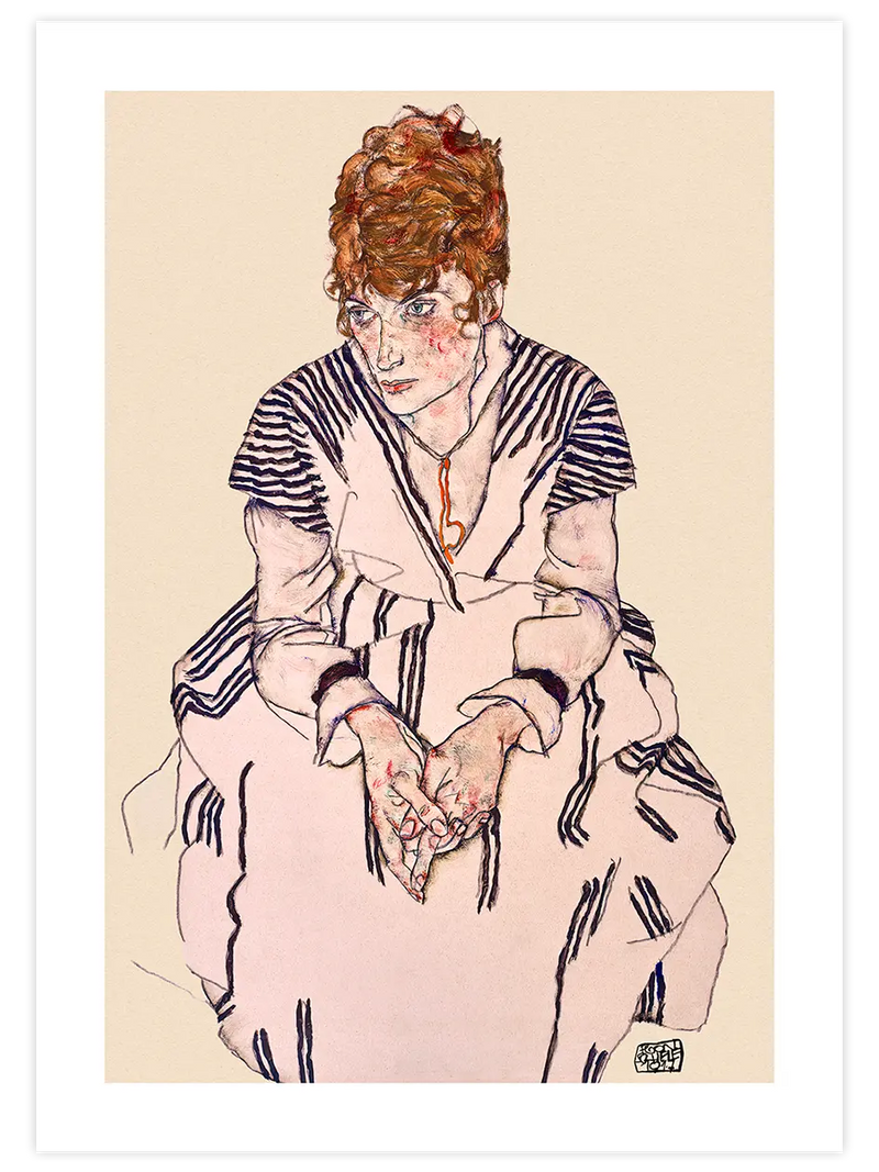 Egon Schiele Portrait of Adele Harms - Art Print Ünlü Ressamlar Poster