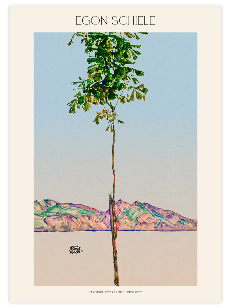 Egon Schiele Chestnut Tree at Lake Constance - Art Print Ünlü Ressamlar Poster