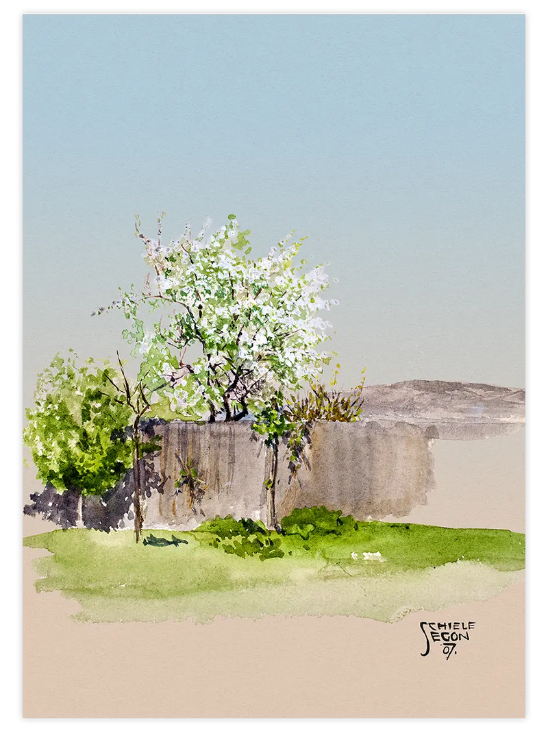 Egon Schiele Garden with Tree - Art Print Ünlü Ressamlar Poster
