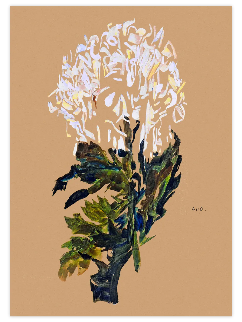 Egon Schiele White Chrysanthemum - Art Print Ünlü Ressamlar Poster