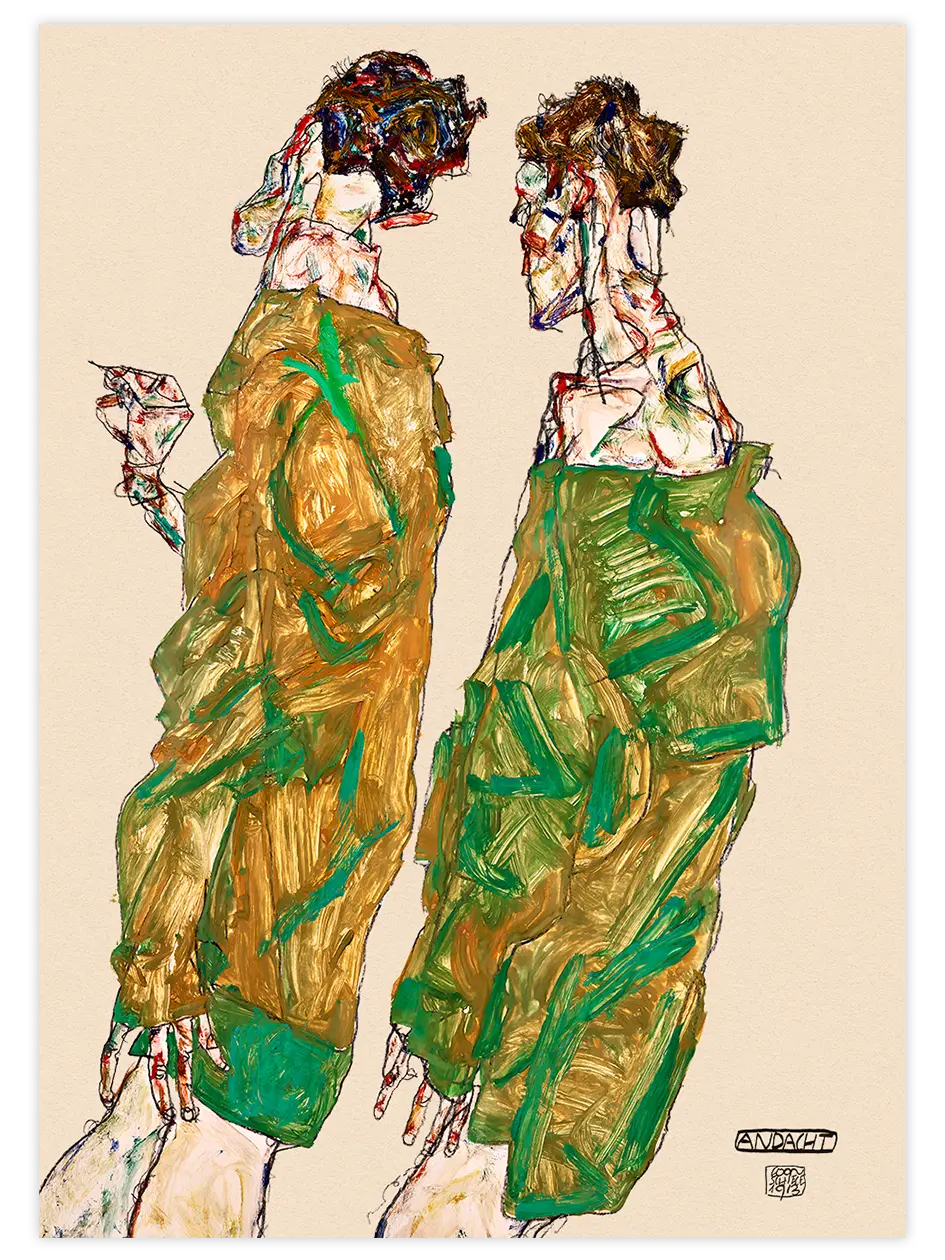 Egon Schiele Devotion - Art Print Ünlü Ressamlar Poster