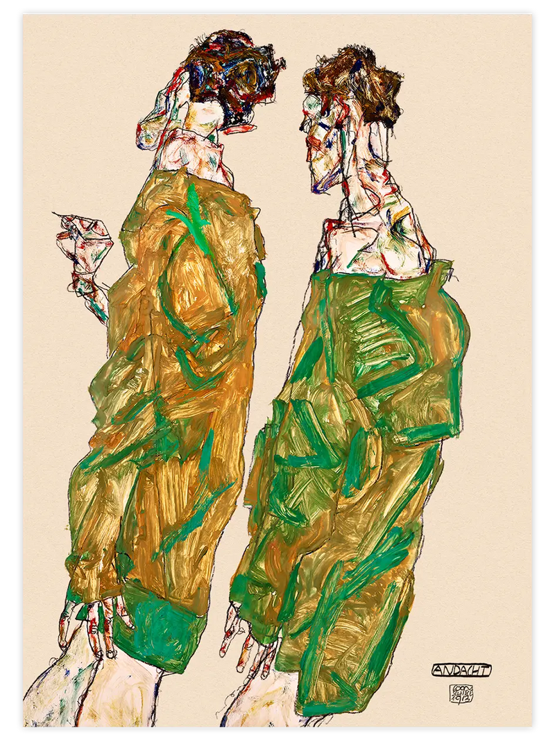 Egon Schiele Devotion - Art Print Ünlü Ressamlar Poster